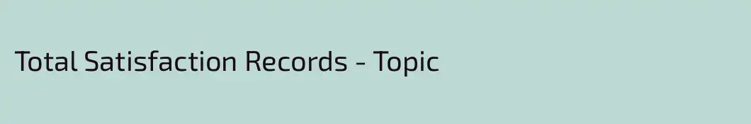 Total Satisfaction Records - Topic